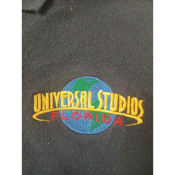 universal studios florida polo shirt mens size L short sleeve collared Black - Picture 5 of 7